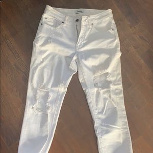 Boyfriend ripped white jeans